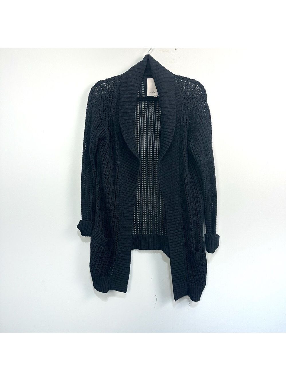 Aritzia Sunday Best Open Front Black Cardigan Sz Small